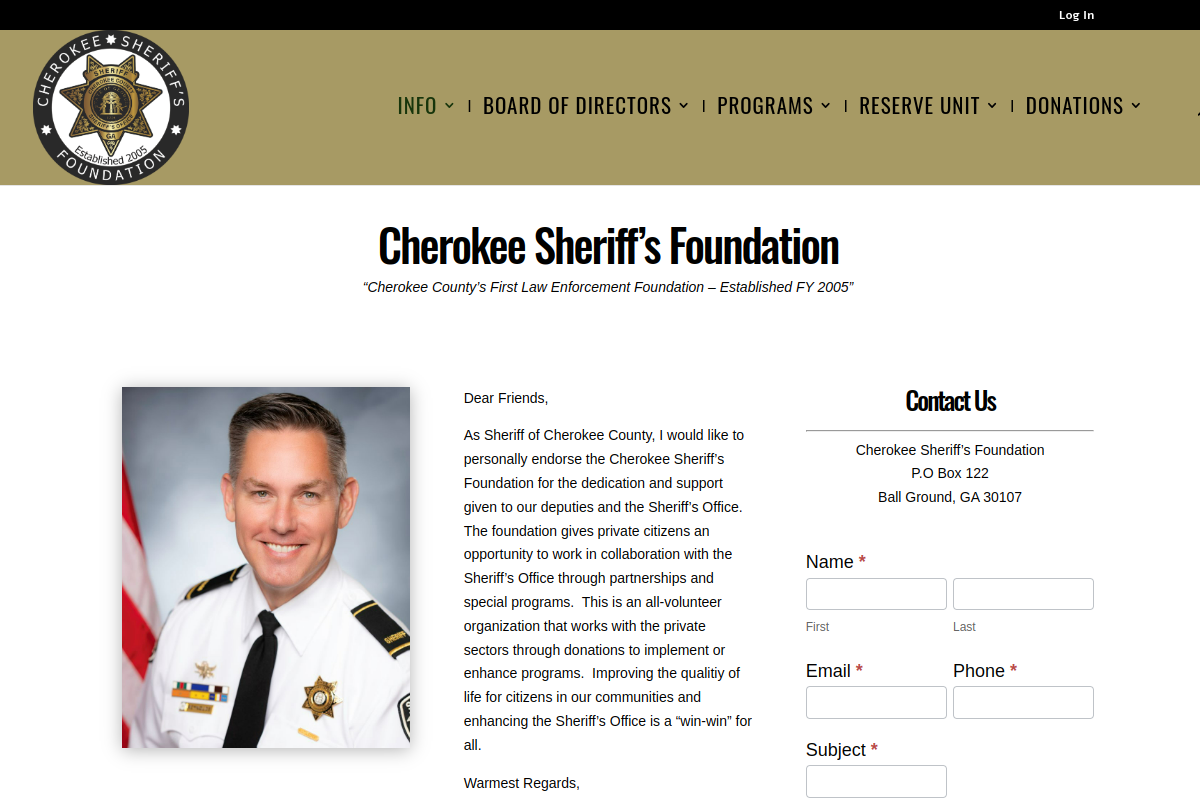 Cherokee Sheriffs Foundation Website