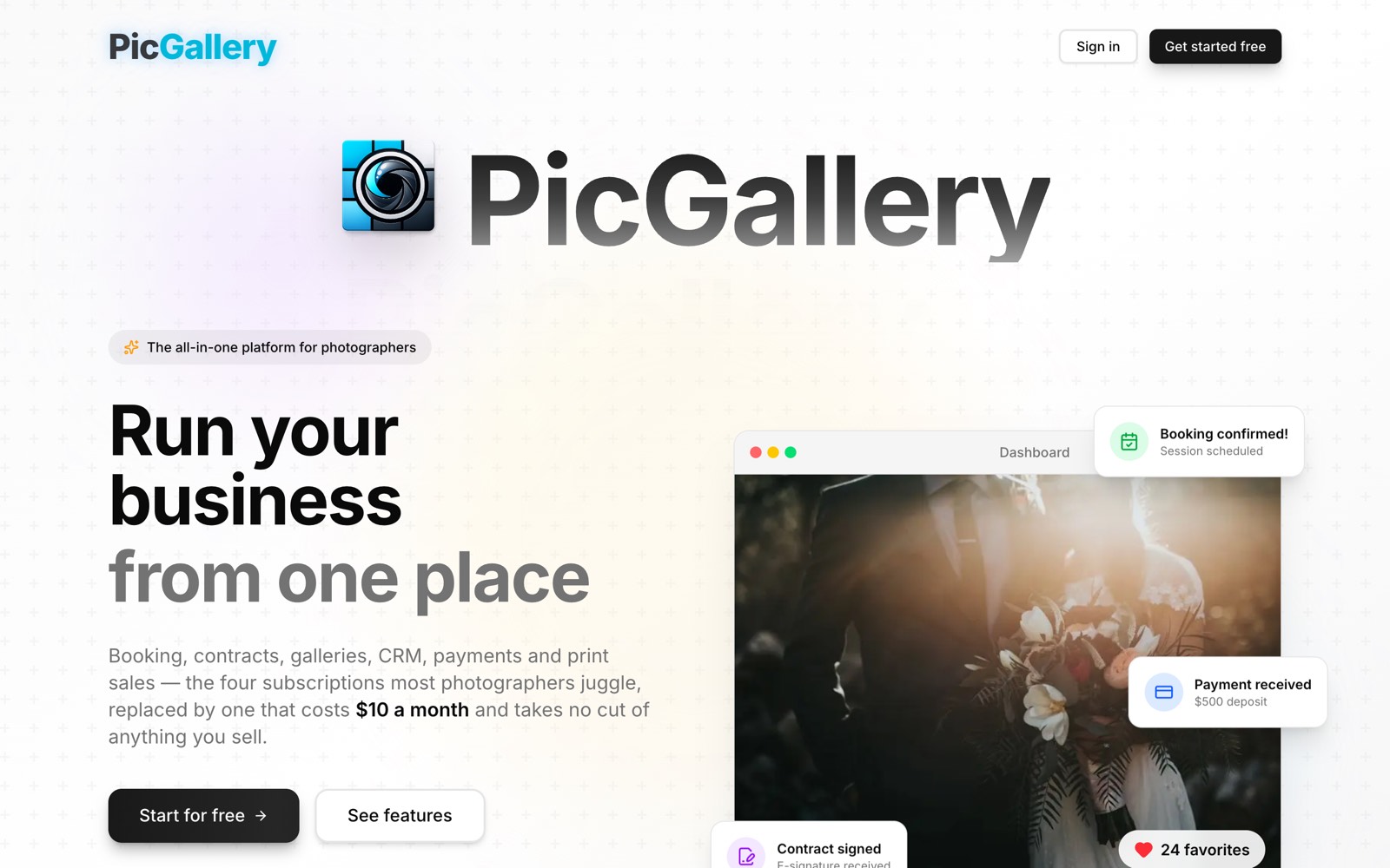 PicGallery homepage